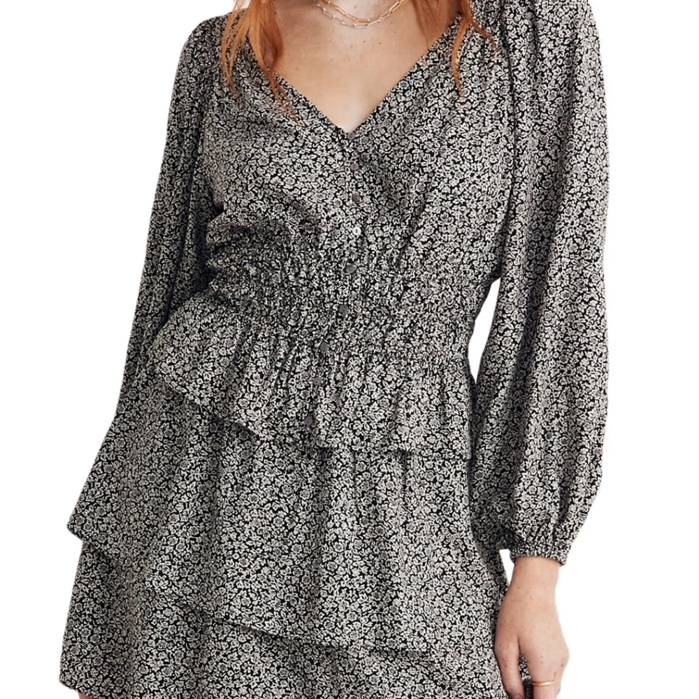 Nwt Madewell Tudor floral smocked waist top